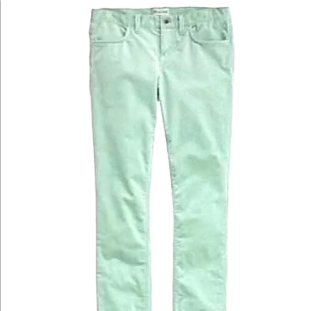 Madewell skinny skinny cord pants 26 mint green